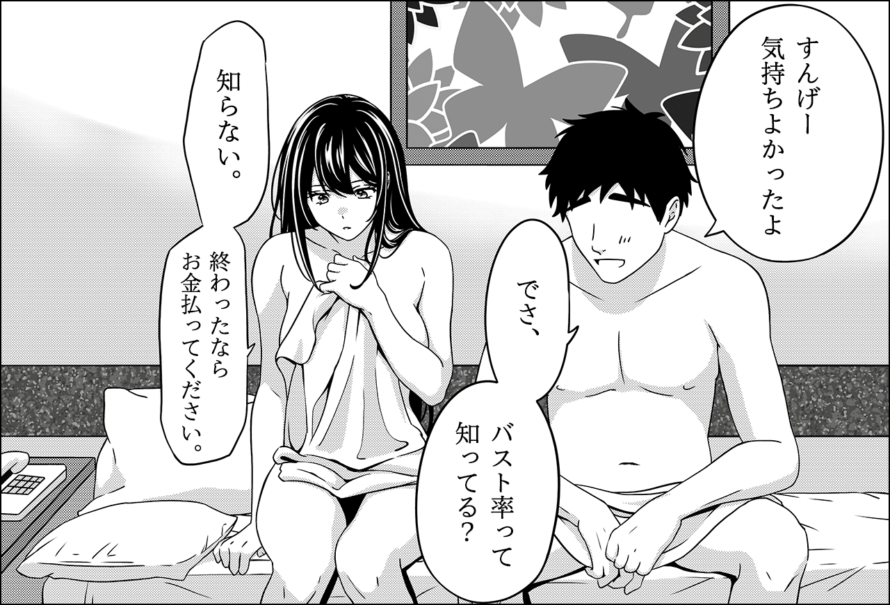 バスト率の知識を自慢する男